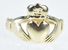 14K Yellow Gold Traditional Celtic Claddagh Loyalty Promise Ring