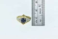18K Yellow Gold 1.69 Ctw Sapphire Diamond Chevron Ring