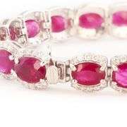 PLATINUM BURMESE RUBY AND DIAMOND BRACELET 20.63 C.T.W.