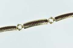 14K Yellow Gold Cheetah Animal Print Enamel Bar Link Bracelet