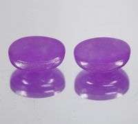 Glowing! 7.72ct top violet Jadeite Jade cabochon set