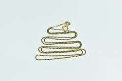 14K Yellow Gold 0.8mm Square Link Vintage Box Chain Necklace