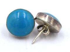 Set of 925 sterling silver turquoise pendant and earrings