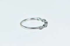 10K White Gold Scalloped Diamond Classic Wedding Band Ring