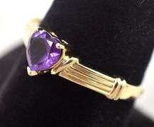 Loving 10K Yellow Gold Amethyst Gemstone