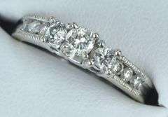 14K White Gold 0.50 Ctw Three Stone Diamond Engagement Ring