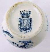 Antique French Child's Miniature Blue Transfer Pitcher