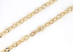 14kt Yellow gold Fancy flat link chain necklace