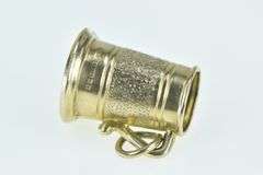 9K Yellow Gold 3D Vintage Beer Stein Pitcher Cup Pint Charm/Pendant