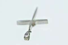 14K White Gold 1950's Diamond Cross Christian Faith Symbol Pendant