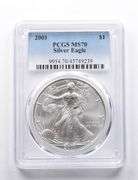 MS70 2001 American Silver Eagle PCGS