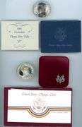 2 Different Olympic Commemorative Silver Dollars with Box/CoA: 1983 BU and 1984 Proof