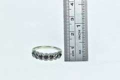 10K White Gold Princess Sapphire Diamond Wedding Band Ring