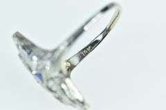 18K White Gold Art Deco Filigree Sapphire Engagement Setting Ring