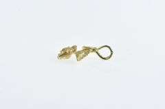 14K Yellow Gold Diamond Cut Rose Flower 3D Romantic Charm/Pendant