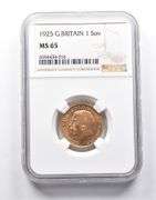 MS65 1925 Great Britain 1 Sovereign Gold Coin NGC