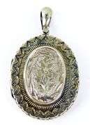 Antique Large Ornate English Sterling Silver Locket