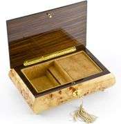 Pink Rose & Butterfly Rosewood Music Box
