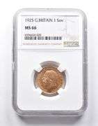 MS66 1925 Great Britain 1 Sovereign Gold Coin NGC