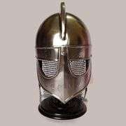 Medieval Viking Wolf Helmet with Silver Finish