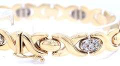 14kt Yellow gold Pave diamond XO bracelet
