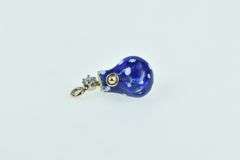 14K Yellow Gold Blue Enamel Diamond Rucksack Traveler Charm/Pendant