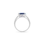 14KT White Gold 2.05ct Blue Sapphire and Diamond Ring