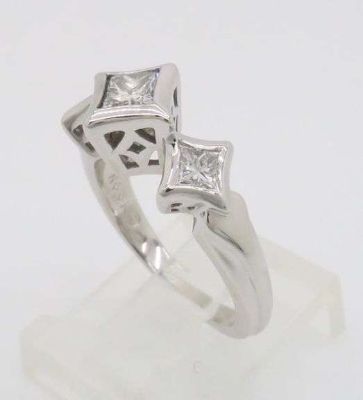 Three Stone Princess Cut Diamond Ring