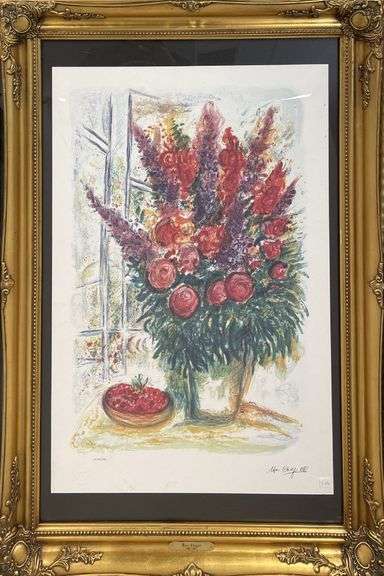 Rare collectible Marc Chagall, original offset lithograph signed in the plate