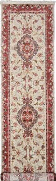 Handmade Persian Tabriz Runner 2.9x12.2