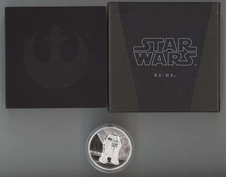 2017 $2 Niue Disney Star Wars R2-D2 Organa Proof 1 oz Silver Coin
