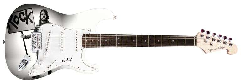 Dave Grohl Autographed Guitar - COA - Rock Legacy Tribute Graphics