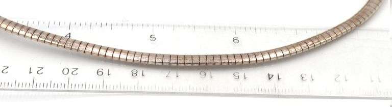 Group lot of 5 Vintage 925 sterling silver omega necklaces