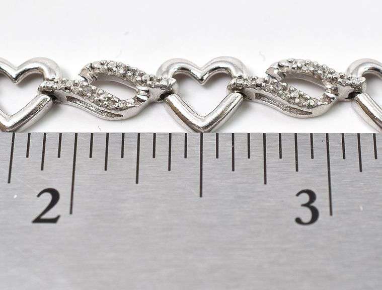 Diamond Gemstone Fancy Link Bracelet in Sterling Silver
