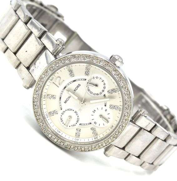 Michael Kors Mini Parker silver dial multi function watch