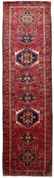 Handmade Persian Heriz Runner 3.9x12.3