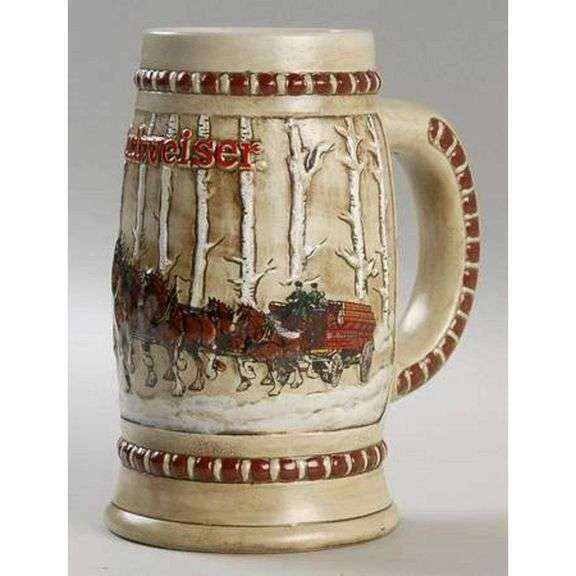 1981 Budweiser Holiday Beer Stein Mug