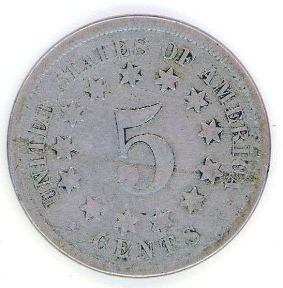 1867 No Rays Shield Nickel