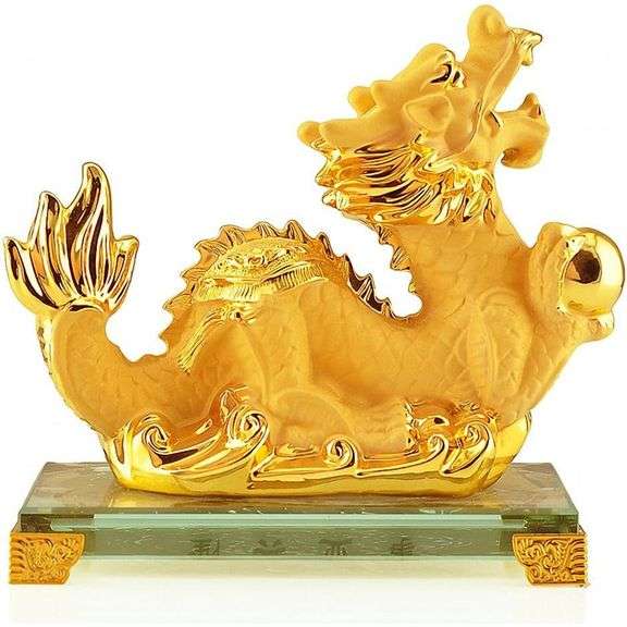 2024 Chinese Zodiac Dragon Year Golden Collectible Figurine