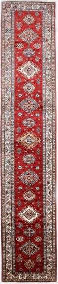 Handmade Kazak Design Runner 2.7x13.7