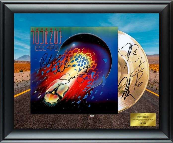 Journey Autographed Facsimile Gold Record Award Display