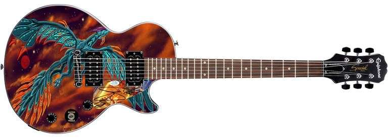Journey Steve Perry Signed 1/1 Custom Graphics Epiphone Les Paul Guitar ACOA