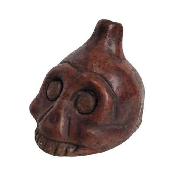 Authentic Handmade Clay Aztec Death Whistle