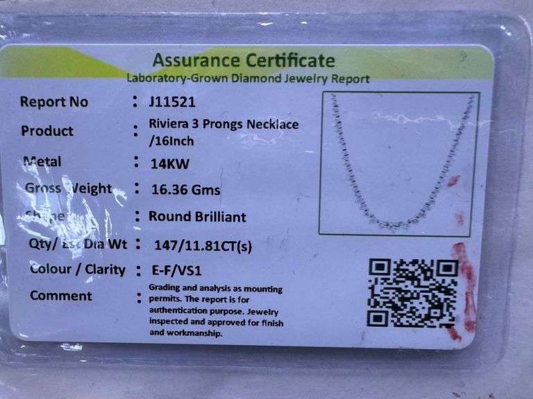 14K WHITE GOLD RIVIERA NECKLACE