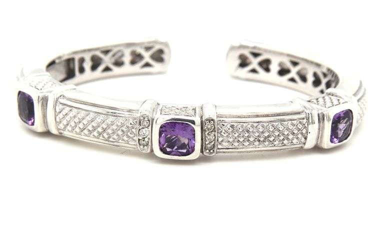 Judith Ripka purple station cuff bracelet