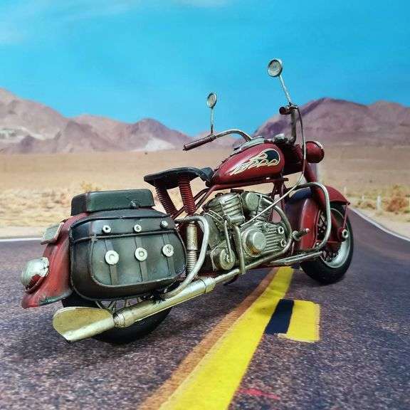 Iron Motorcycle Model Hand-Painted