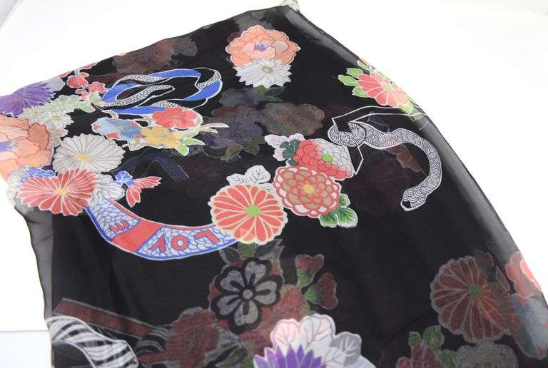 YSL love snake floral silk scarf