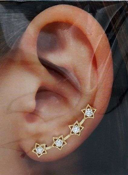 Beautiful 14k Gold and Cubic Zirconia Earrings