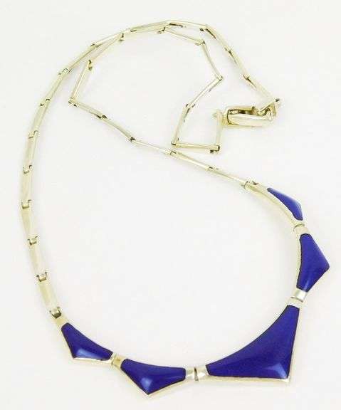 Vintage Sterling Silver Lapis Necklace