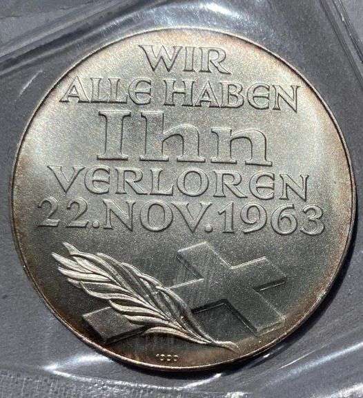 Nov 22 1963 Kennedy Alle Haben Pure Silver German Medal
